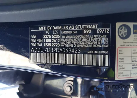 2013 Mercedes-Benz Cls 550 z USA, uszkodzony, nr VIN WDDLJ7DB2DA069423